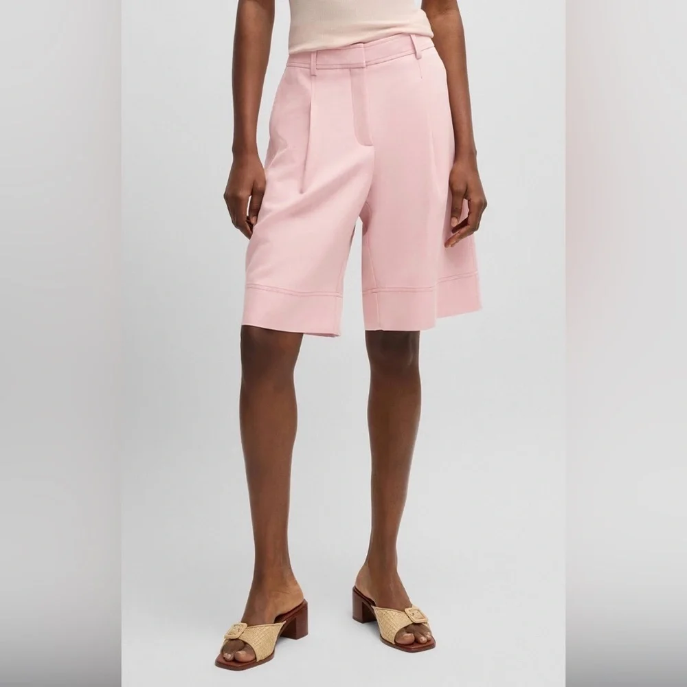 LEDERER Pink RARE Lamb Leather Shorts | Size 42 | Made in India | Luxe Editon 10